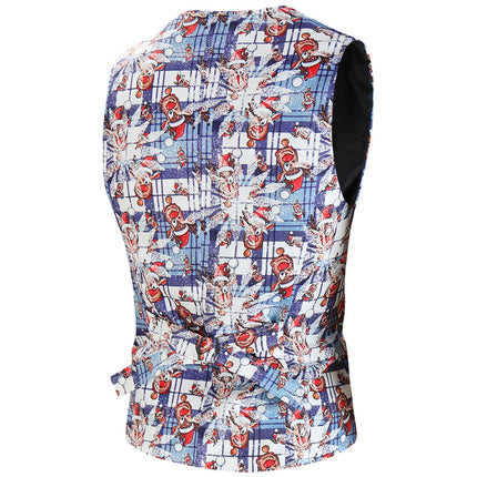 Men's Stylish Printed Vest Suit #2TZMK641 - Suits | Multicolour / M