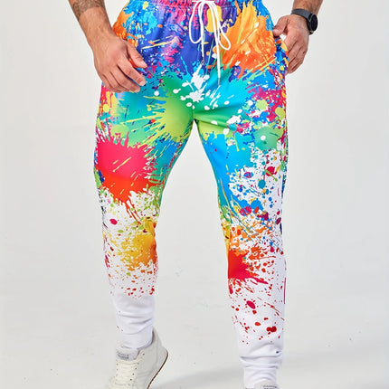 Men's Colorful Printed Pants #25062079 - Pants | Black / S