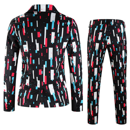 Men's Geometric Block Suit #2TZ-XX1138 - Suits | Multicolour / M