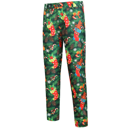 Men's Christmas Colorful Printed Pants #XK629 - Pants | Multicolour / M