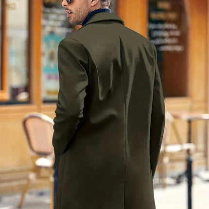 Men's Elegant Overcoat #25061025 - | Black / S