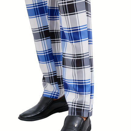 Men's Fashion Plaid Pants #25630034 - Pants | Blue / S