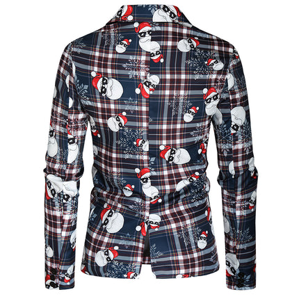 Men's Christmas Plaid Print Blazer #X34 - Blazers | Multicolour / M