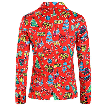 Men's Stylish Christmas Print Suit #2TZ636 - Suits | Multicolour / M