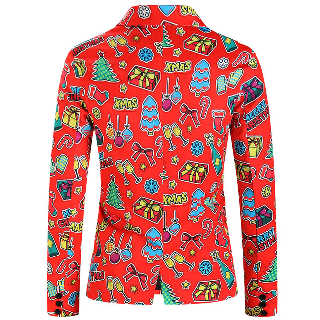 Men's Stylish Christmas Print Suit #2TZ636 - Suits | Multicolour / M