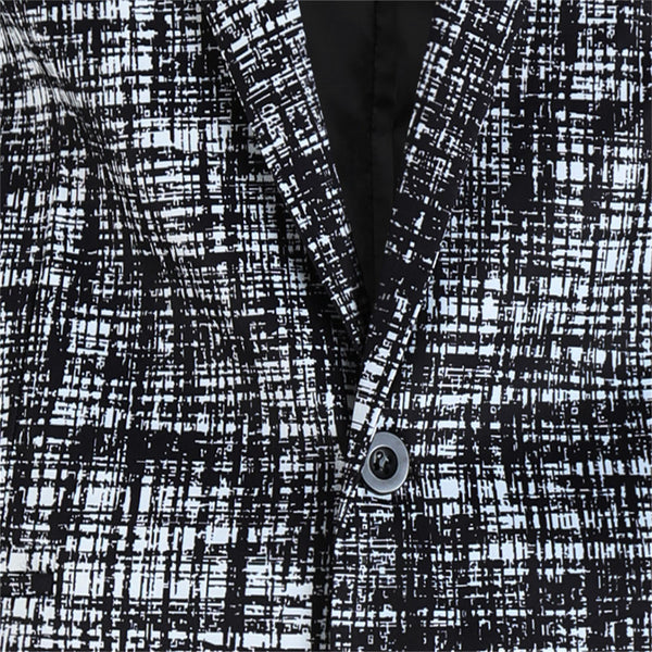 Men's Textured Grid Print Suit #2TZ314