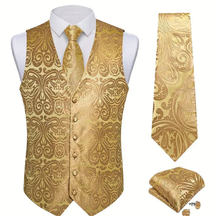 Men's Vest Tie Handkerchief Set #25061019 - Vests | Color1 / S