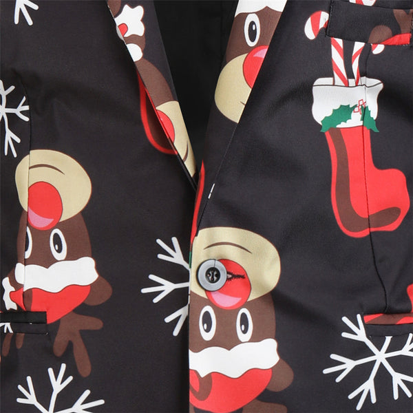 Men's Christmas Print Blazer #X25