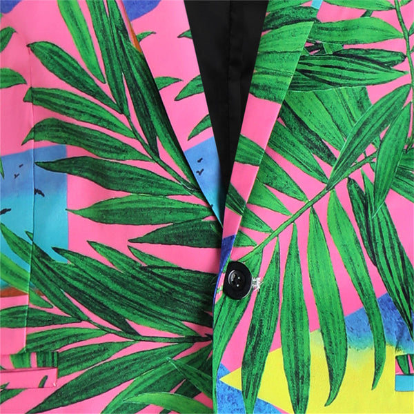 Men's Tropical Rainforest Print Blazer #X312