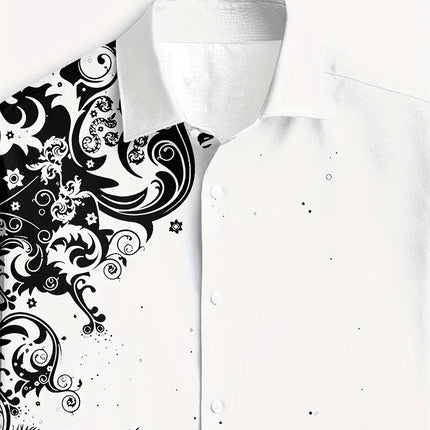 Men's Fashion Print Shirt #25625016 - | White / S