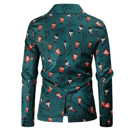 Men's Vintage Print Suit #2TZ44 - Suits | Olive Green / M