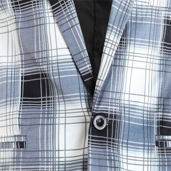 Men's Fresh Plaid Blazer #X6204