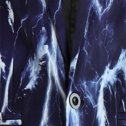 Men's Lightning Print Blazer - Stylish & Comfortable - | Multicolour / M