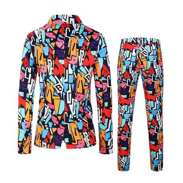 Men's Geometric Print Suit #2TZ-XX176