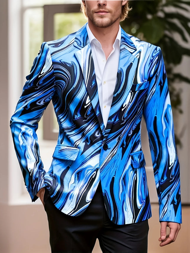 Men's Geometric Print Blazer #25061769 - Blazers | Color1 / S