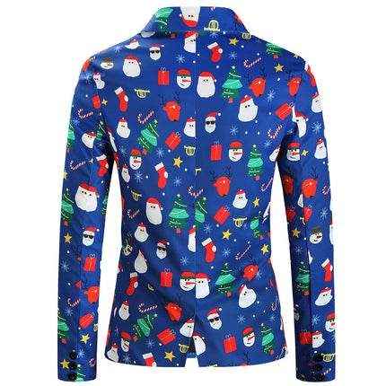 Men's Christmas Printed Suit #2TZ639 - Suits | Blue / M
