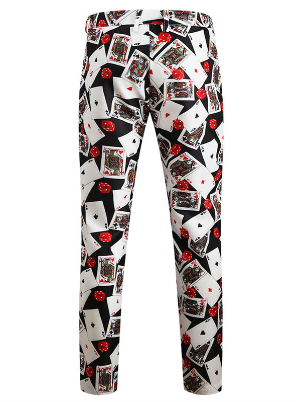 Black Poker Print Trousers