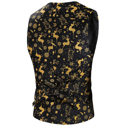 Men's Christmas Printed Vest Suit #2TZMK631 - Suits | Multicolour / M