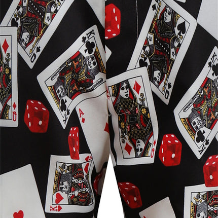 Black Poker Print Trousers - Pants | Multicolor / M