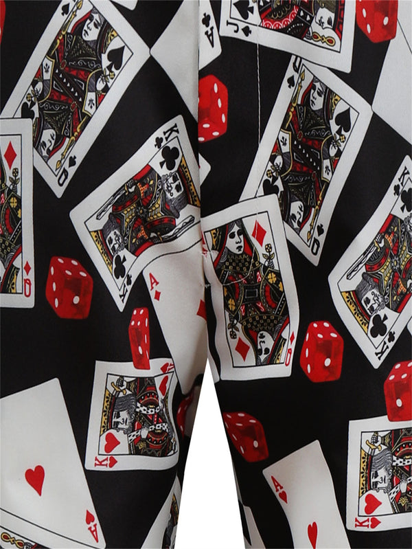 Black Poker Print Trousers