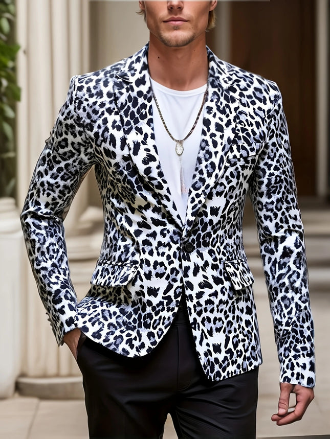 Men's Leopard Print Blazer #25061768 - Blazers | Yellow / S