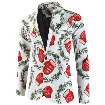 Men's Christmas Gloves Blazer #X651 - Blazers | Multicolour / M