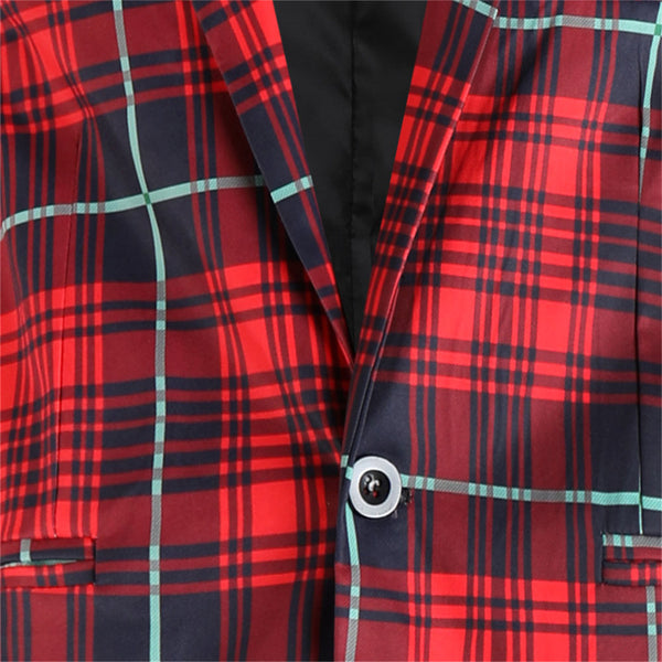 Men's Wide Plaid Blazer #X6206