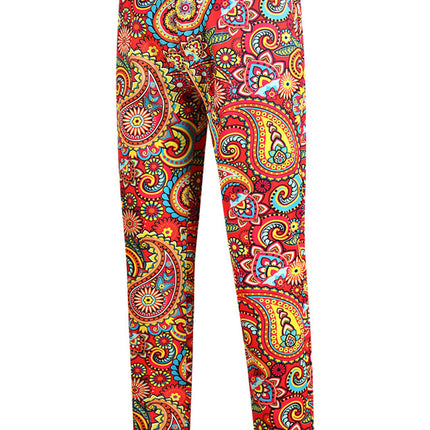 Vibrant Paisley Suit for Men – Retro Colorful Party Three-piece Set - | Picture / M