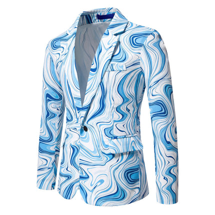 Men's Geometric Print Blazer #25062078 - Blazers | Color1 / S