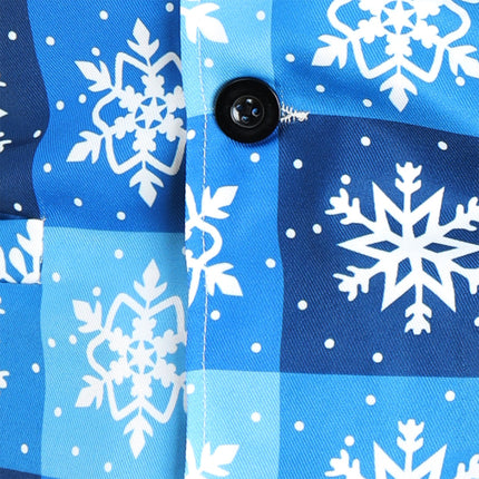 Men's Snowflake Plaid Vest Suit #2TZMK42 - Suits | Blue / M