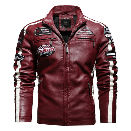 Men's Biker Jacket #25061244 - | Red / 2XS