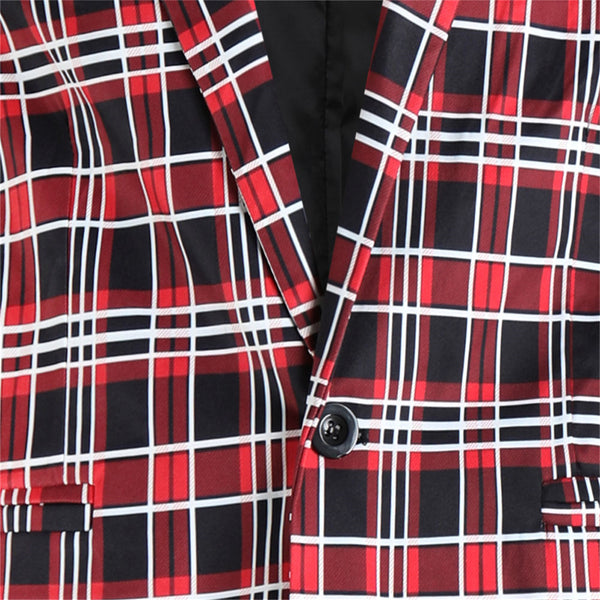 Men's Elegant Plaid Blazer #X6203