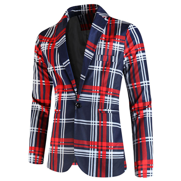 Men's Elegant Plaid Blazer #X6200