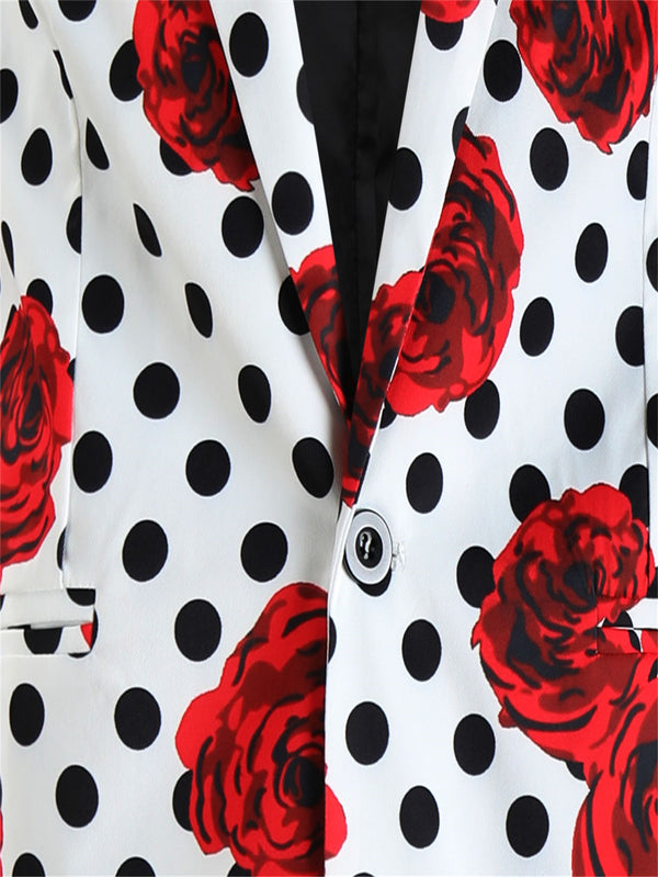 Men's Rose Dot Print Suit #2TZ163