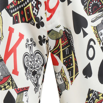 Poker Print Fashion Trousers - Pants | Multicolor / M