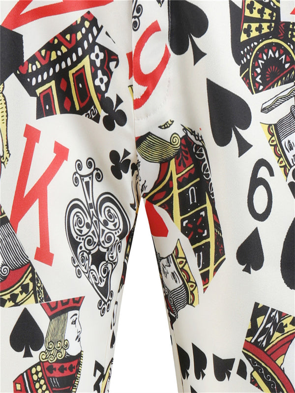Poker Print Fashion Trousers