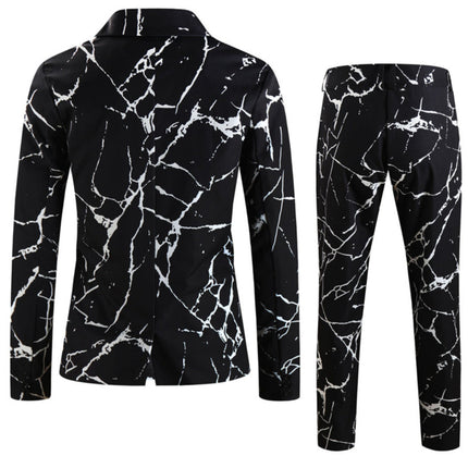 Men's Print Suit #2TZ2502 - Suits | Black / M