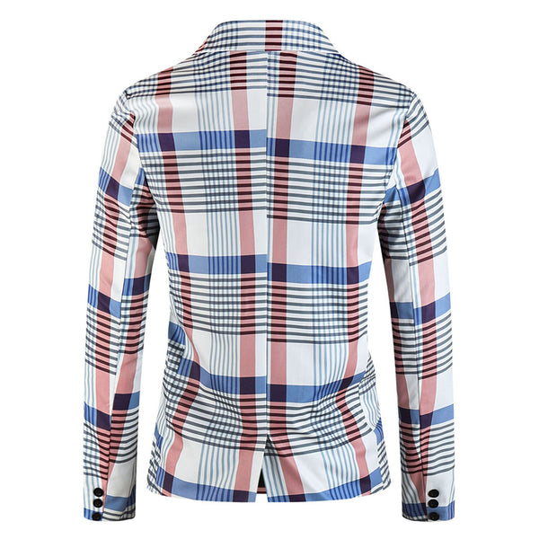 Men's Plaid Check Suit #2TZ6023