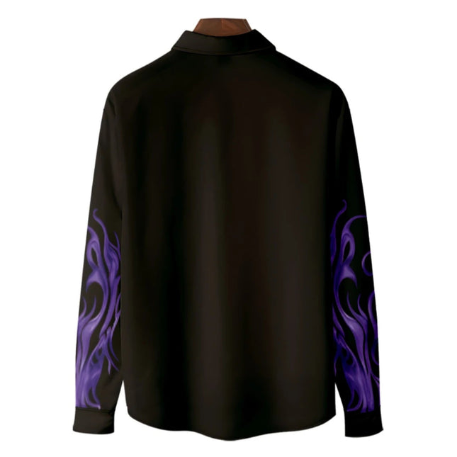 Men's Flame Print Shirt #25062186 - | Multicolour / M