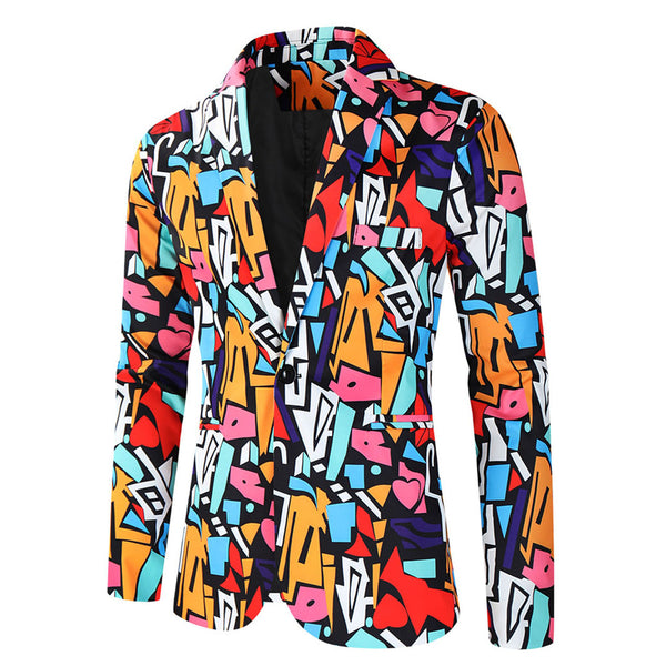 Men's Geometric Print Suit #2TZ-XX176