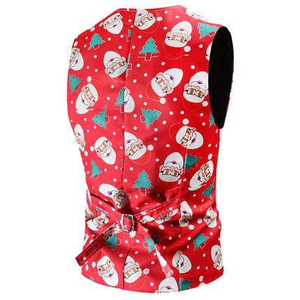 Men's Christmas Printed Vest Suit #2TZMK54 - Suits | Multicolour / M