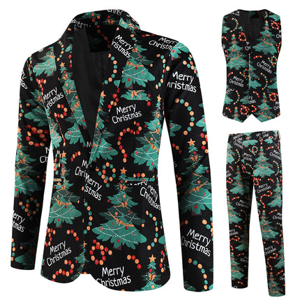Men's Christmas Three Piece Suit #3TZMK658 - Suits | Multicolour / M