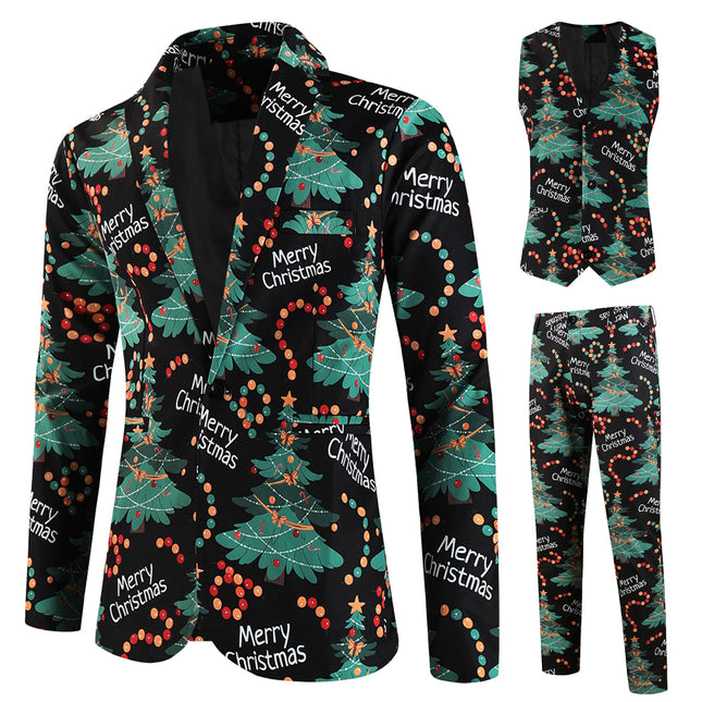 Men's Christmas Three Piece Suit #3TZMK658 - Suits | Multicolour / M