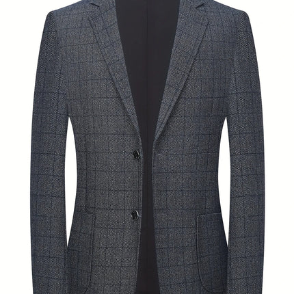 Men's Vintage Plaid Blazer #25062396 - Blazers | Dark Gray / M