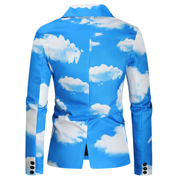 Men's Cloud Print Suit #2TZ145