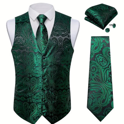Men's Vest Tie Handkerchief Set #25061019 - Vests | Color1 / S