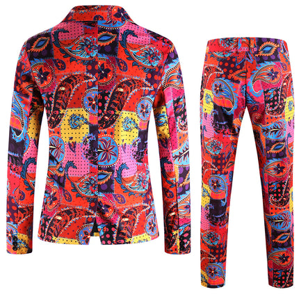Men's Print Suit - Stylish & Elegant - Suits | Multicolour / M