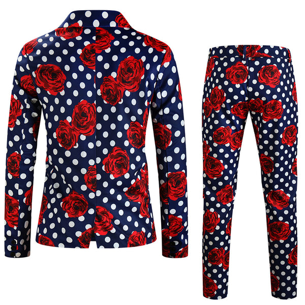 Men's Rose Dot Print Suit #2TZ163