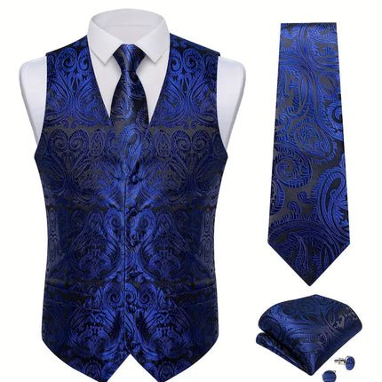Men's Vest Tie Handkerchief Set #25061019 - Vests | Color1 / S