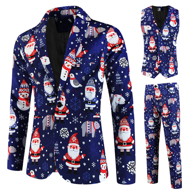 Men's Christmas Three Piece Suit #3TZMK657 - Suits | Multicolour / M